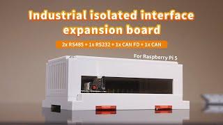 Isolated interface board, RS232, RS485, CAN, CAN FD, for Raspberry Pi 4B and Pi 5