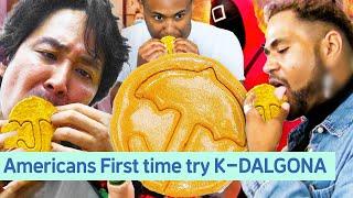 Americans first tried the 'SQUID GAME DALGONA' | Korean Food Tray