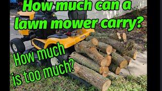 How much can a riding lawn mower carry before is breaks?