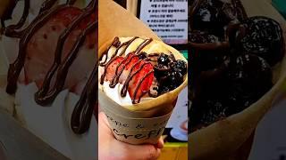 딸기 바나나 누텔라 크레페 / Strawberry Nutella whipped cream crepe #shorts / korean street food