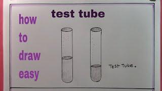 how to draw test tube easy/drawing test tube/test tube drawing