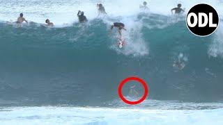 DROPPING IN Directly On Top of Someone | EPIC Pipeline Contest Morning Warmup | RAW Surf Footage