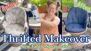 Thrifted *MAKEOVER* #1 | Outdoor Chair Cushions | Rust-Oleum Outdoor Fabric Spray Paint Review!