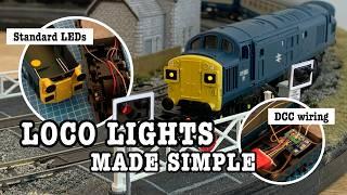 LED lights for older model railway locos - simple installation and DCC wiring