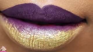 Kat Von D Beauty Everlasting Glimmer Veil Liquid Lipstick in Gold Skool Review and Lip Tutorial