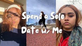 SPEND A SOLO DATE w/ ME: kinda failed, curly hair routine, makeup, etc