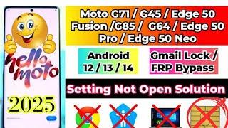 Motorola G35/G45/G54/G55 /G64 FRP Unlock | Google Account FRP Bypass |New Trick| ANDROID 14 Without