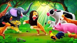 Animal Kingdom War: Wild Animals Clash with Farm Animals in an Epic Fight