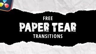 Free Paper Tear Transitions and Sound Effects | DaVinci Resolve 18