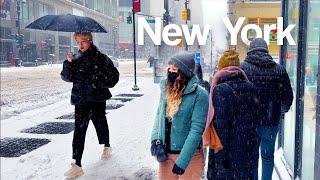 ️ BIG SNOWSTORM HITS NEW YORK CITY【2022 Snow Walk】 | Midtown | Central Park  |  Chinatown |