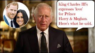 King Charles expresses ‘love’ for Harry & Meghan in his first speech as sovereign #shorts