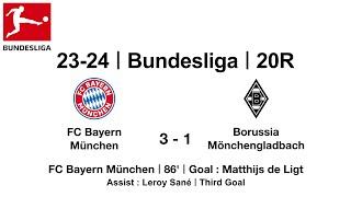 23-24 #Bundesliga｜20R｜#FCBayernMünchen 3 - 1 #BorussiaMönchengladbach｜#MatthijsdeLigt #Goal #Tor