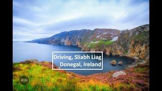 Driving Sliabh Liag aka Slieve League on Ireland's Wild Atlantic Way, County Donegal