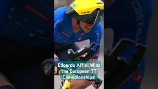 The Italian beats a recent La Vuelta TT winner Stefan Küng to take the title! #cycling #cyclinglife