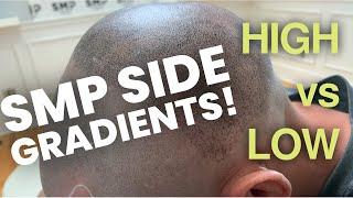 SMP - Blending Side Gradients - Low vs High #scalpmicropigmentation #smp