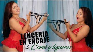 LENCERIA de ENCAJE CORSÉ y LIGUEROS | TRY on Samanta Di Rosse  #lenceria #encaje #ligueros #corsé