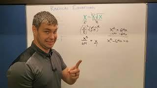 Radical Equations - Solve and check for Extraneous Solutions