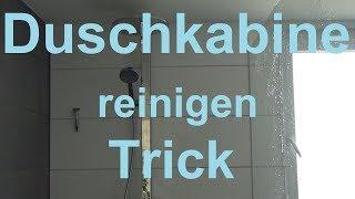 Toller Trick Duschkabine mit Klarspüler reinigen Dusche keine Kalkflecken Wasserflecken mehr Dusche