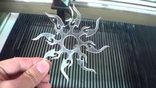 Laser Cut acrylic: Sun vector, China laser cutting machine