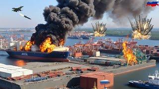 Today's News! 5 US and Ukrainian Fighter Jets Attack Russia's Largest Port