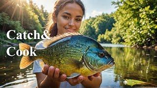 The Abandoned River Where Giant Bluegills Live! (Catch and Cook)!