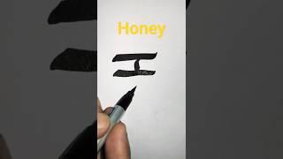 How to write Honey in cursive#simple calligraphy for beginners#Cursive handwriting