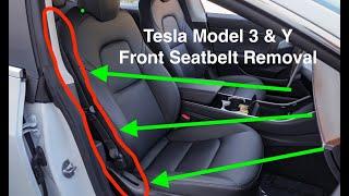 2017-2023 Tesla Model 3 Y Front Seatbelt Removal Seat Belts