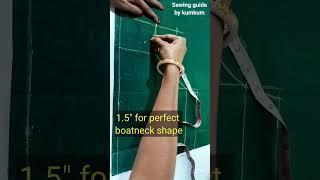 Boatneck blouse design cutting easily।। #boatneckblousecutting