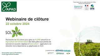 APAD Webinaire de clotûre de projet SOL'iflore octobre 2024