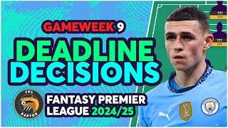 TIME FOR FODEN?  | MY FPL GW9 FINAL TEAM DECISIONS | Fantasy Premier League Tips 2024/25