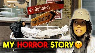 I really thought HE WILL HURT ME! | Slept in a Train Station in Germany #Rubeautitravel