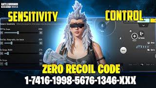 New Update 3.4  Best Sensitivity Code + Control Settings Bgmi/Pubg Mobile Zero Recoil