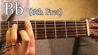 Bb Chord on Guitar (6th Fret)