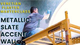 Venetian Plaster: Metallic Slate Accent Wall WATCH!!