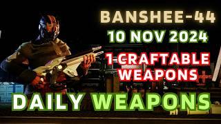 1 CRAFTABLE. 3 rolls to check out today - Banshee-44 Destiny 2 Gunsmith Official Weapon Inventory