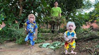 Bibi and Lala help Mom clean up the farm!