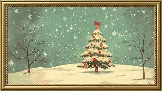 Vintage Christmas Greeting Card | Gold Frame TV Art | Art Screensaver for TV 2 Hrs