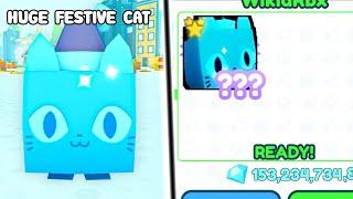 WOW!  #1 RAINBOW *HUGE FESTIVE CAT* IN PET SIMULATOR X!