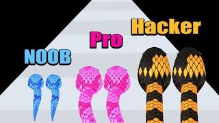 NOOB vs PRO vs HACKER SNAKE RUN RACE - POWER GAMES