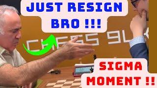 Garry Kasparov forces opponent to RESIGN !!! | Sigma Moment | #chess #garrykasparov #kasparov