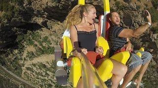 Giant Canyon Swing off Mountain Cliff at Glenwood Caverns Adventure Park (Go Pro)