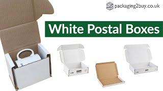 white mailing boxes