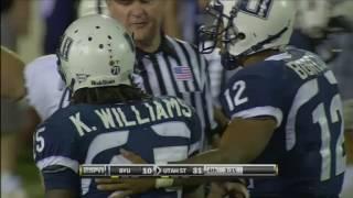 BYU's Brandon Ogletree tries to break Kerwynn Williams Ankle