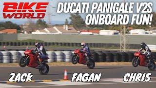 DUCATI V2s ONBOARD LAP WITH CHRIS, ALI FAGAN AND ZACK!