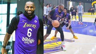 LeBron James Schools Bronny James 1 on 1 Then Does 3 Point Shooting Contest With Anthony Davis!