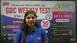 GDC WEEKLY TEST (10/11/2024)  SYLLABUS #gpat #gpatexam #gdc