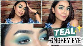 TEAL GREEN SMOKEY EYE MAKEUP TUTORIAL FOR HOODED EYES | IN DEPTH EYESHADOW TUTORIAL | NEW MAKEUP|