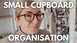 How to organise a small narrow cupboard on a BUDGET! #homeorganization