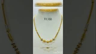 very lightweight gold necklace designs//dailywear gold lightweight chain necklace 2023