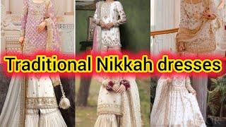 Traditional nikkah dress ideas|Best nikkah dresses for bride|White gharara for nikkah|white frock